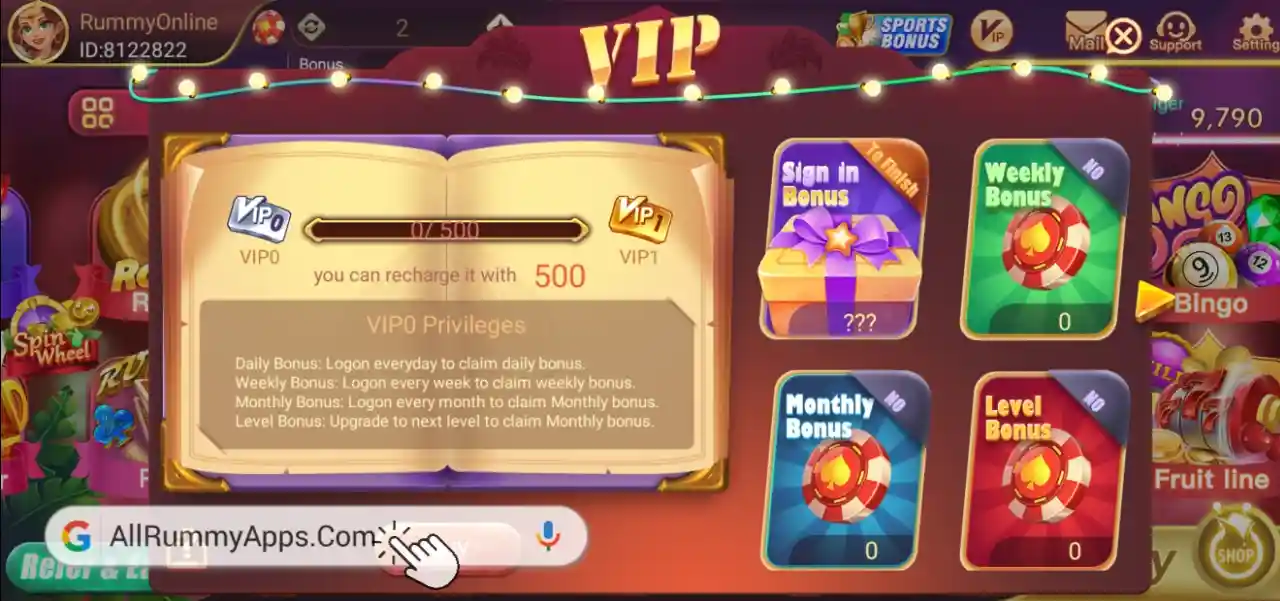 Online Rummy VIP Features